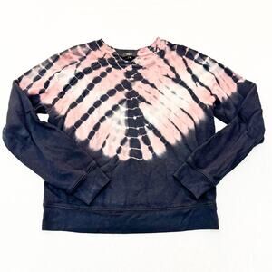Rails Theo Black Skeleton Tie Dye Crewneck Sweater Black Pink Size X-Small